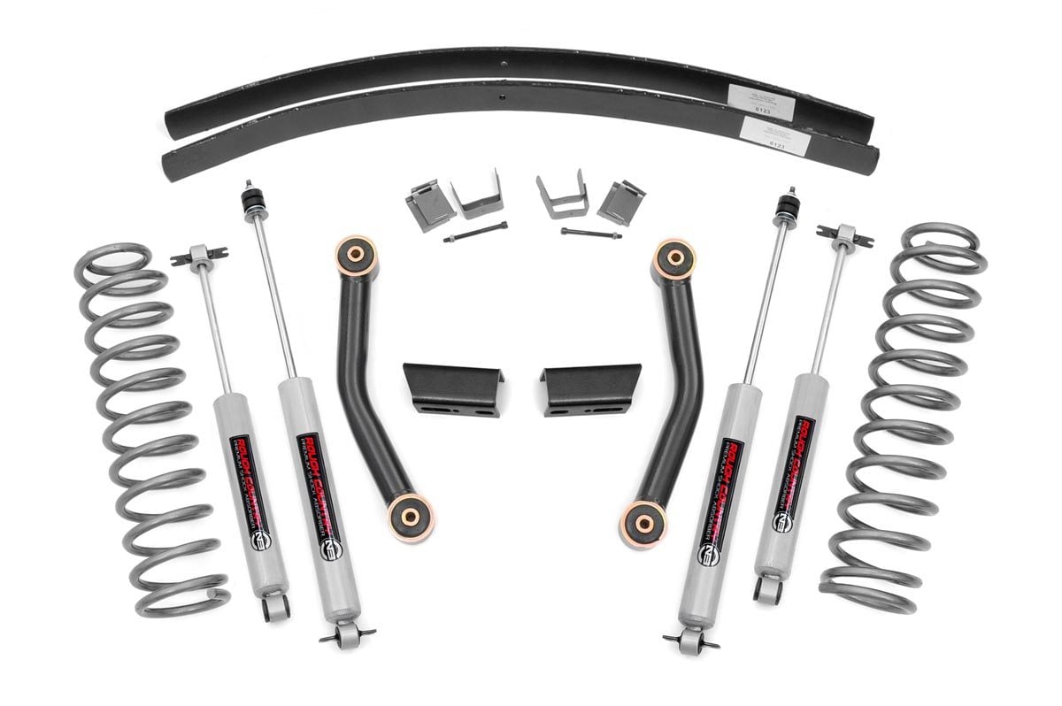 Jeep Cherokee Suspension Lift Kit - Rough Country - 3 Inch Lift Kit | Series II | RR AAL | Nitrogen charged N3 shocks - '85-'01